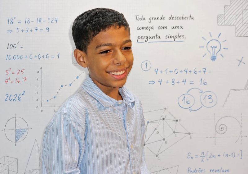 Marcel, o menino brasileiro de 10 anos que faz descoberta de matemática, é de Brasília e integrante da Mensa, que reúne pessoas com alto QI. - Foto: Lia Souza