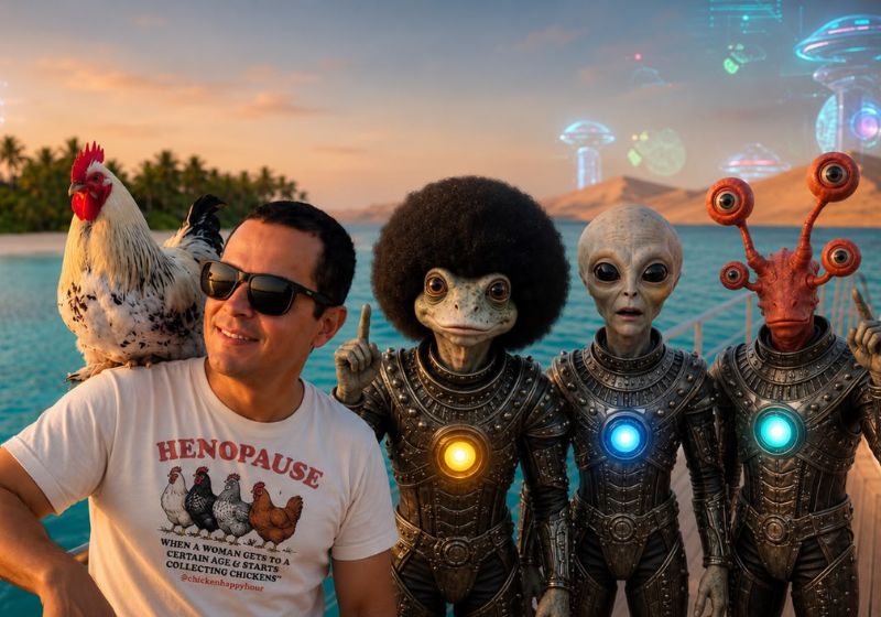 O autor dos Aliens Hilários, que fazem piadas, é p Edigar Silva, pai das marmotinhas e das galinhas que gritavam nomes e fazem sucesso nas redes até hoje. - Foto: Edigar Silva @borariechorar