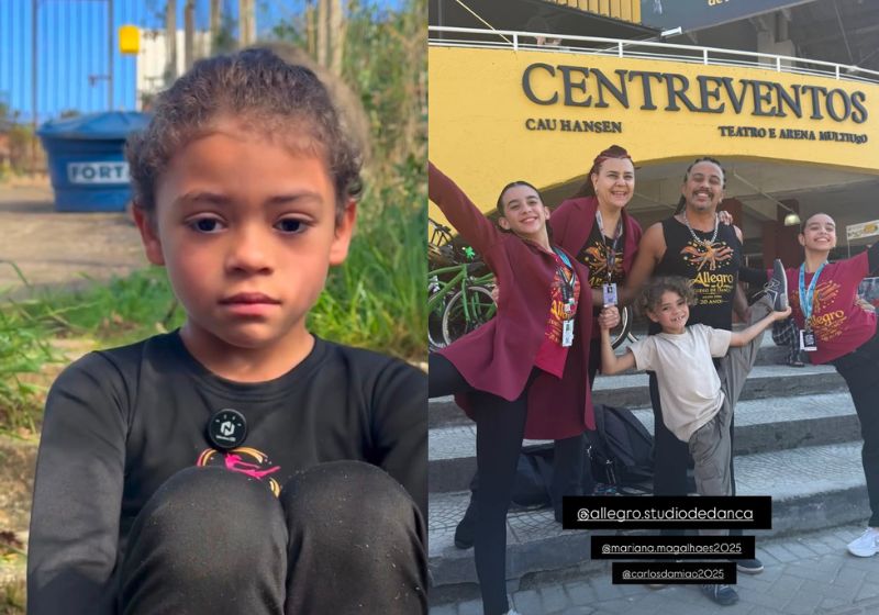 Romeu, o menino que sofria bullying por fazer balé e rebeu convite do Bolshoi de Joinville, chegou neste domingo na cidade para acompanhar o tradicional Festival de Dança de Joinvillie. - Fotos: reprodução/ Instagram/ @bailarino.romeu