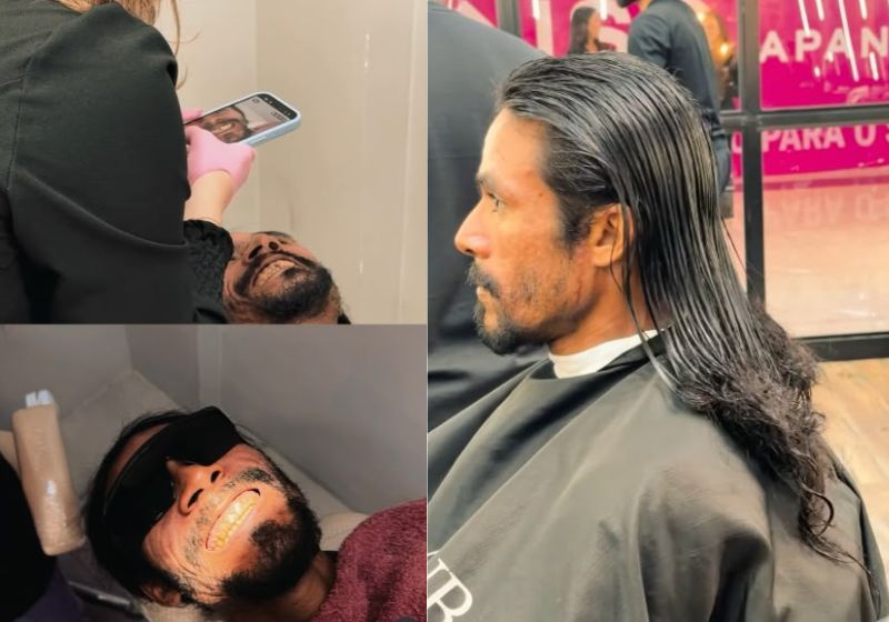 A transformação do Tiago Viana começou no dentista e depois no barbeiro. - Fotos: reprodução/ Instagram/ @tiagovianaoficialrc