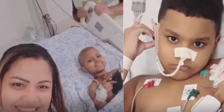 Vinícius está curado do câncer, após o transplante de fígado doado pela mãe, Edirlene. - Fotos: reprodução/ TV Mirante