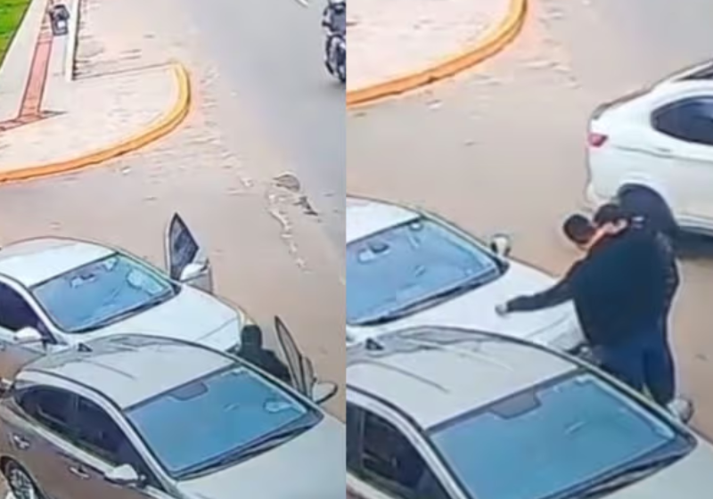 Motoristas se abraçam após uma batida em Camboriú (SC) e emocionam a internet com a reação inesperada. Foto: Reprodução/Jornal Razão