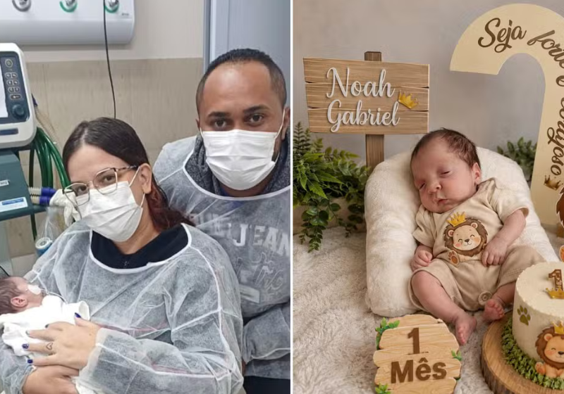A funcionária da funerária salvou o bebê Noah, dado como morto pelo hospital. Ela percebeu que ele ainda tinha sinais vitais, em Bauru (SP). - Foto: Arquivo Pessoal