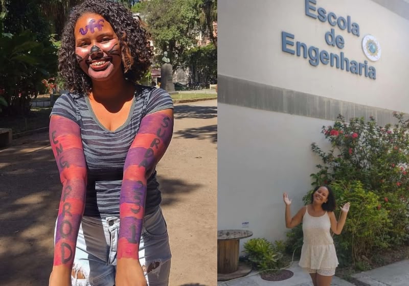 Primeira aluna preta e surda, Giullia Cardim, de 26 anos, faz história no curso de Engenharia de Produção da UFF, no Rio de Janeiro. - Foto: Arquivo pessoal