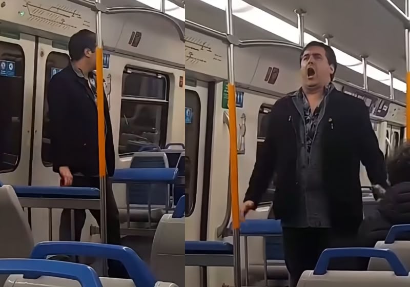 Paul Debat surpreendeu passageiros ao cantar “Nessun Dorma” dentro de um trem da Linha Mitre, na Argentina. - Fotos: Reprodução/Instagram @tenorliricoar