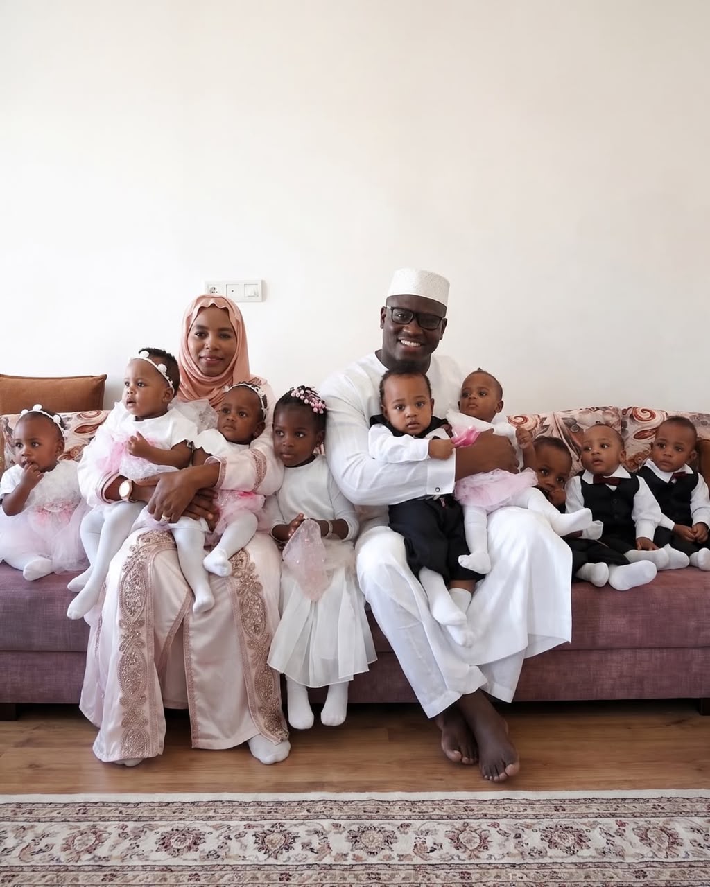 Os pais já tinham uma filha quando os nônuplos nasceram em 2021. - Foto: reprodução/ Instagram/ @es_nonuples