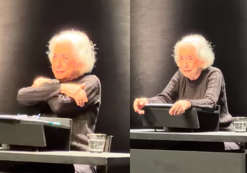 Fernanda Montenegro, de 96 anos, se emociona após ser ovacionada na celebração dos 60 anos do Teatro Casa Grande, no Rio - Foto: @montenegrotalentsoficial/Reprodução/Instagram