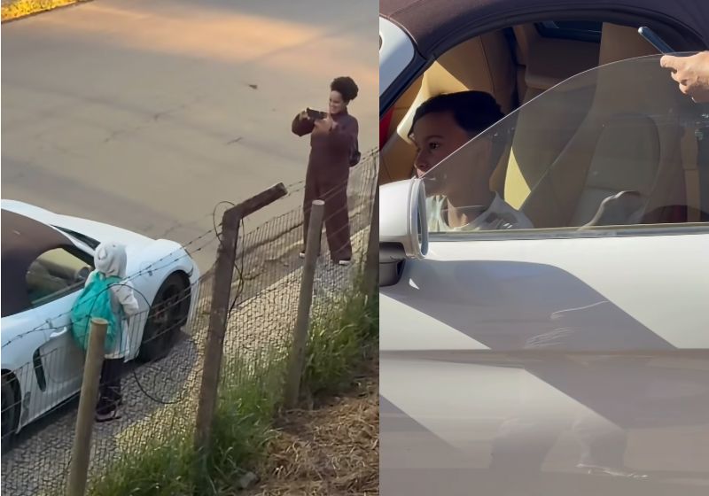 O dono do Porsche viu o garoto tirando foto ao lado do carro dele, em Juiz de Fora, MG, e convidou o menino para entrar no carro. - Foto: Reprodução/Instagram/ @denisrabbi