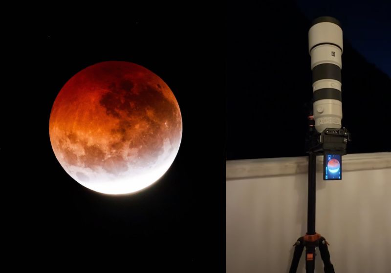 Eclipse lunar registrado da janela de casa pelo fotógrafo João Ricardo Januzzi, no Rio de Janeiro, na madrugada desta sexta-feira (28) - Foto: Reprodução/Instagram/@joaoricardojanuzzi