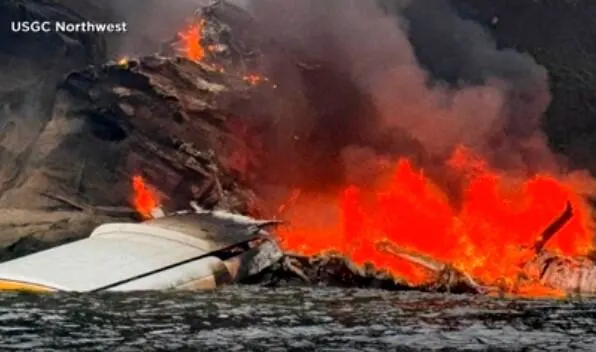 Todos os 11 ocupantes sobreviveram após um hidroavião cair e pegar fogo nos EUA. O piloto conseguiu pousar na água antes do impacto. 