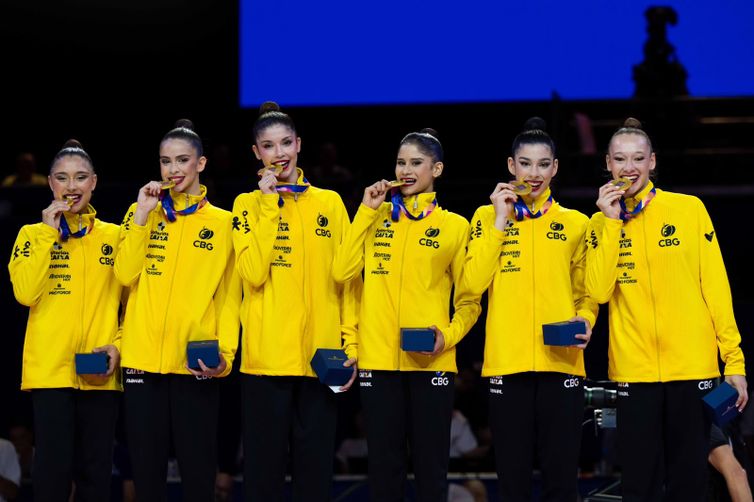 O Brasil faz história ao conquistar dois ouros no Mundial de ginástica rítmica, neste domingo (16), em Frankfurt, na Alemanha. - Foto: MeloGym/CBG
