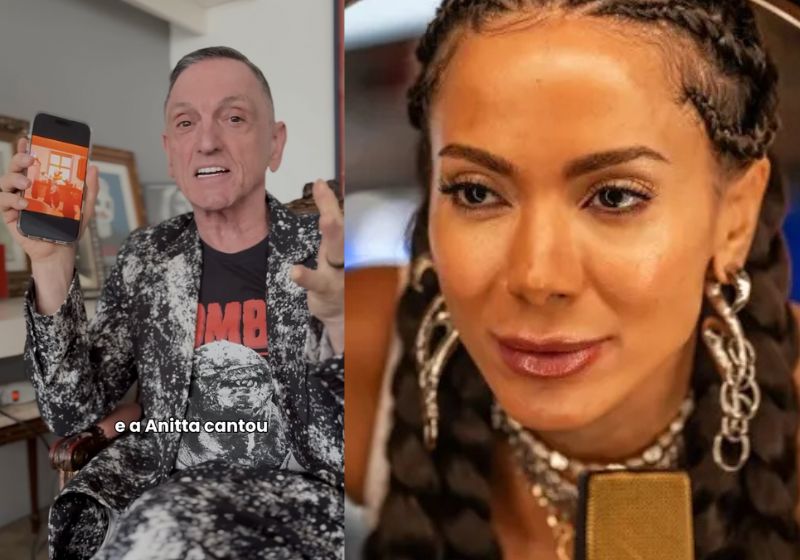 Paulo Miklos e Sérgio Britto, do Titãs, aprovaram a releitura de Anitta produzida pelo Tropkillaz para “Corrida dos Bichos”. Música original foi lançada em 1986. - Fotos: reprodução/ Instagram/ @miklospaulo / @anitta