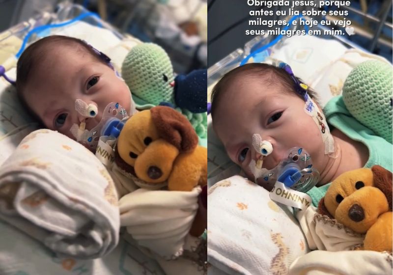 Bebê Noah tem alta do hospital e é recebido com festa pela família em Rio Claro (SP), nesta quarta-feira (12). - Foto: Reprodução/ Inatagram/ @noah_gabriel.bbmilagre