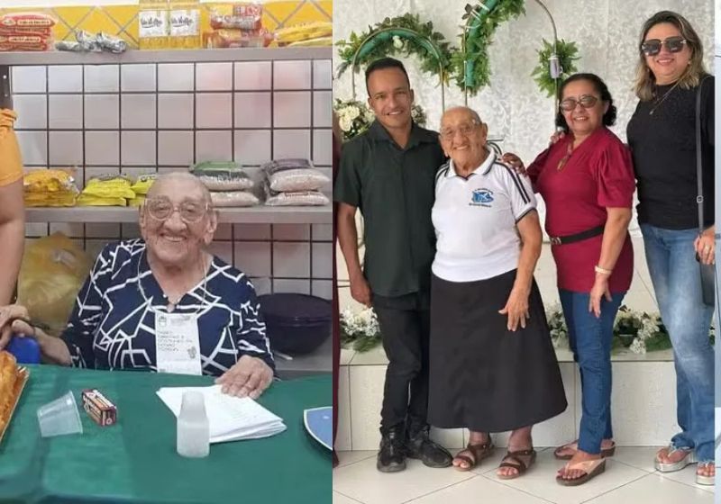 Aos 91 anos, a idosa Iracema Morais vai concluir o ensino médio pela EJA, no RN, após 76 anos de espera, e quer fazer gastronomia. - Fotos: Arquivo Pessoal