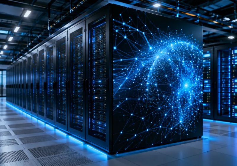 O supercomputador brasileiro de IA, previsto para entrar em operação em 2027, poderá fazer 7,2 quintilhões de cálculos por segundo e ficar entre as mais potentes do mundo. - Foto: imagem ilustrativa