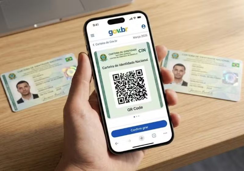 A versão digital da nova Carteira de Identidade Nacional fica disponível gratuitamente no aplicativo GOV.BR depois que a pessoa recebe o documento físico. - Foto: Reprodução/Cidade de Niterói