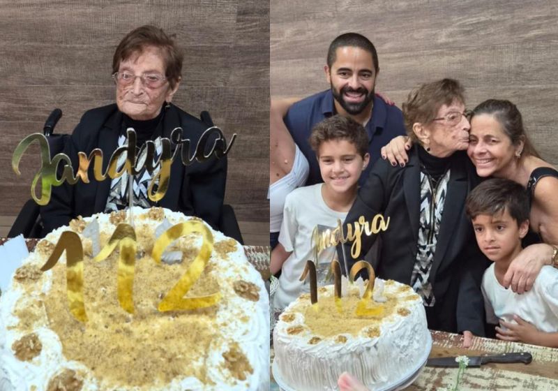 A superidosa Jandyra Faria dos Santos, do Espírito Santo, é a sexta pessoa viva mais velha do Brasil. Ela quer chegar aos 120 anos e diz que o segredo é a alegria. - Fotos: reprodução/ LongeviQuest