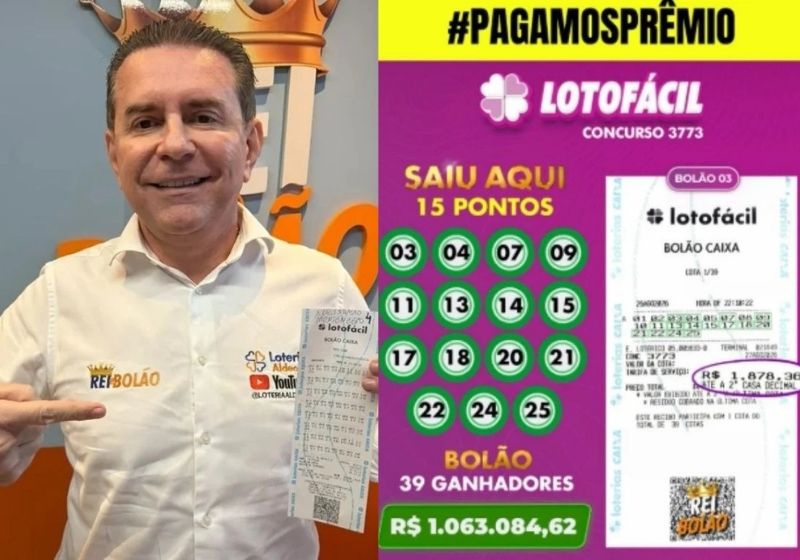 O Rei do Bolão, Alessandro Montenegro, está sendo chamado de o homem mais sortudo do Brasil depois de acertar de novo, agora na Lotofácil, com prêmio de R$ 1 milhão. Fotos: divulgação/ Rei do bolão