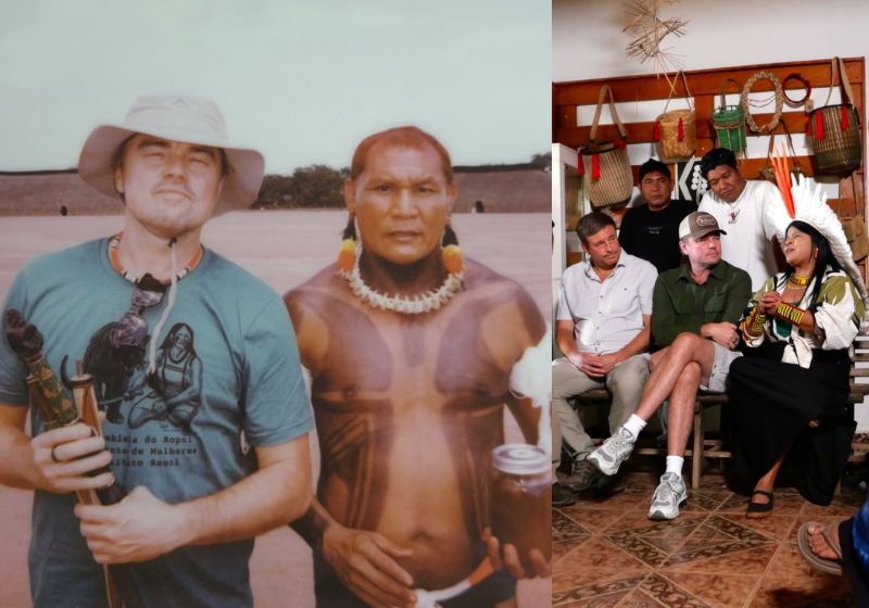 Leonardo DiCaprio encontrou lideranças indígenas e conheceu projetos de preservação durante seis dias de viagem pelo Brasil. Foto: Reprodução/Instagram @leonardodicaprio
