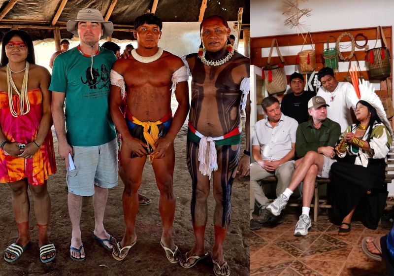 Leonardo DiCaprio encontrou lideranças indígenas e conheceu projetos de preservação durante seis dias de viagem pelo Brasil. Foto: Reprodução/Instagram @leonardodicaprio
