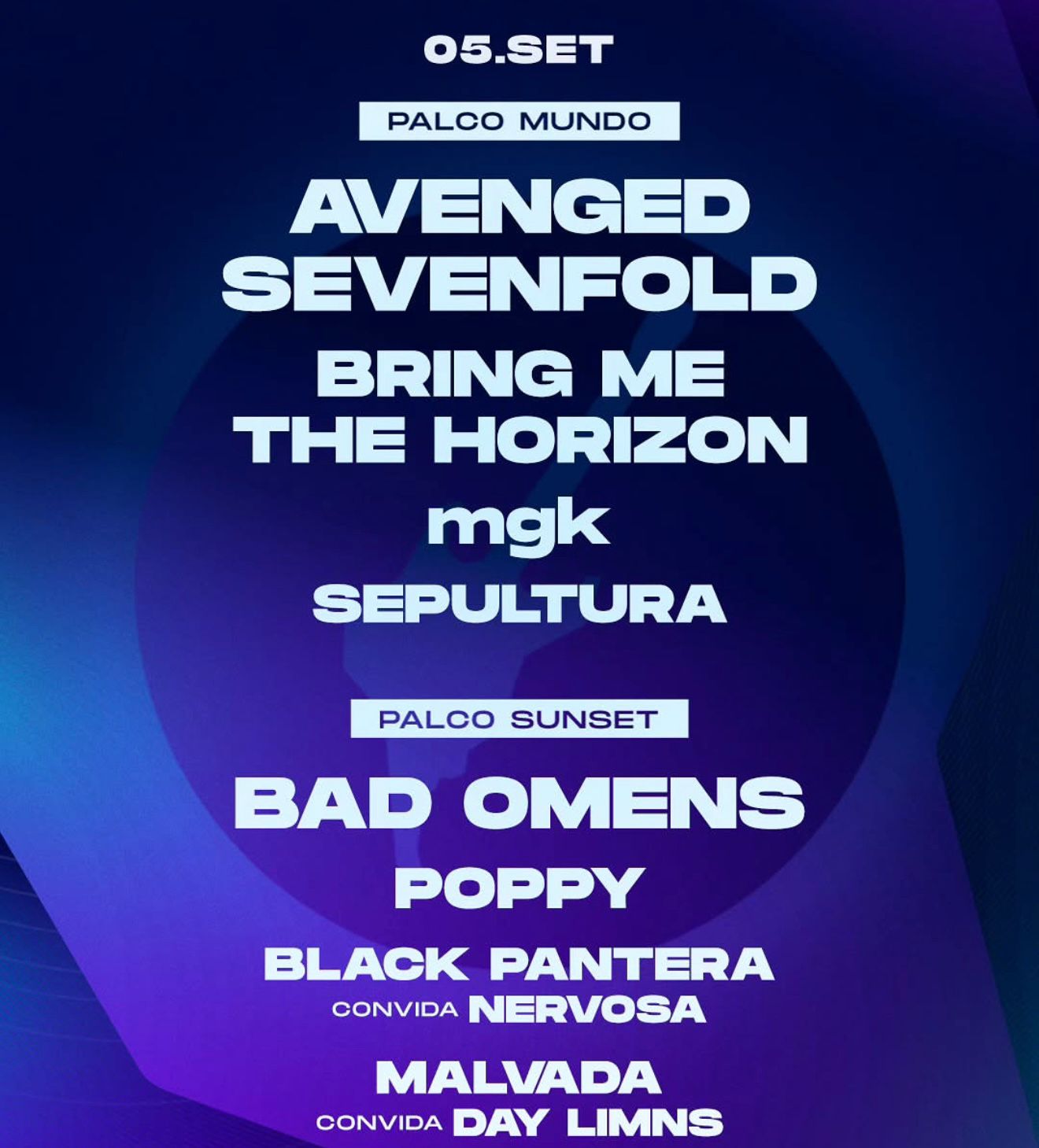 Avenged Sevenfold encerra o Palco Mundo neste sábado (5), segundo dia do Rock in Rio 2026. Foto: Reprodução/Instagram / @rockinrio