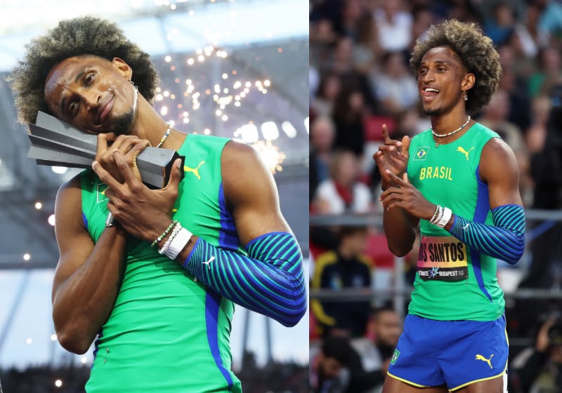 Alison Piu é campeão mundial dos 400 metros com barreiras em Budapeste, na Hungria. Foto: Reprodução/Instagram/@atletismo.brasil