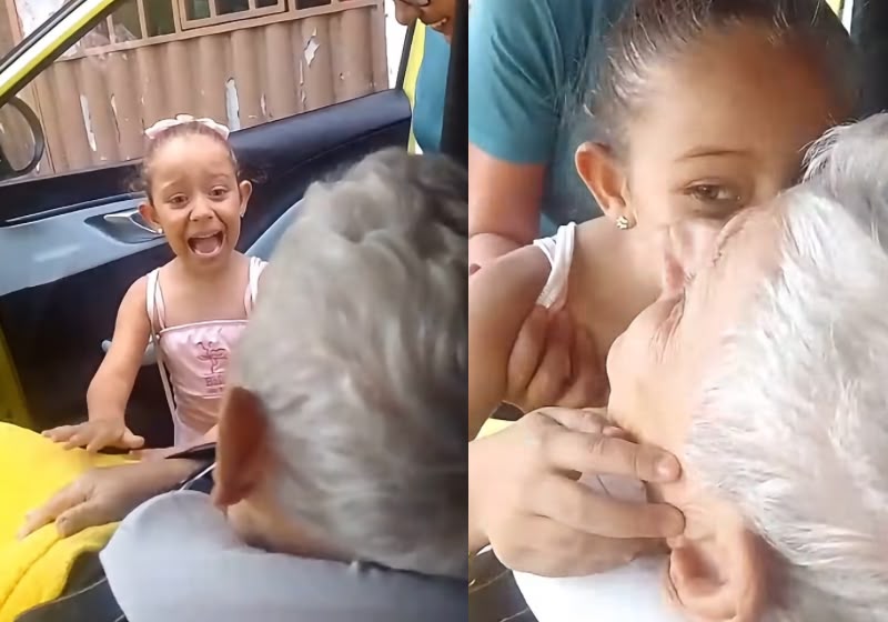 Valentina chorou ao reencontrar a bisavó Athaice após 29 dias longe dela, em Salvador (BA). Foto: Reprodução/Instagram/@valentinareyna18