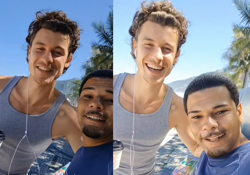 Ruan Patrick agradeceu a Shawn Mendes pelo curso de inglês durante encontro em São Conrado, no Rio. Foto: Reprodução/Instagram/@rnx_guiarj