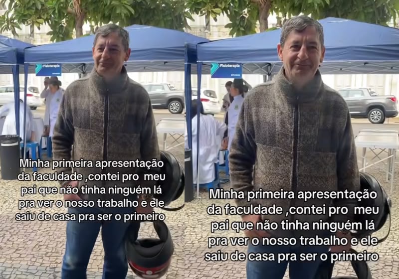 Pai de 69 anos assiste sozinho à apresentação da filha de 18 anos em Muriaé (MG). Foto: Reprodução/TikTok/@berrielmonalisa