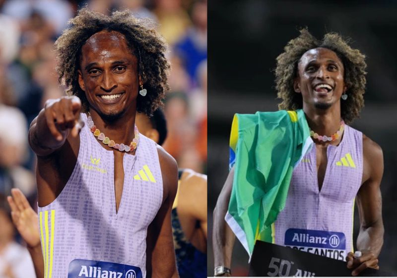 Alison dos Santos, o Piu, conquistou pela terceira vez o título da Diamond League nos 400 metros com barreiras , na Béglica, neste sábado (5). - Fotos: Marta Gorczyńska/Diamond League
