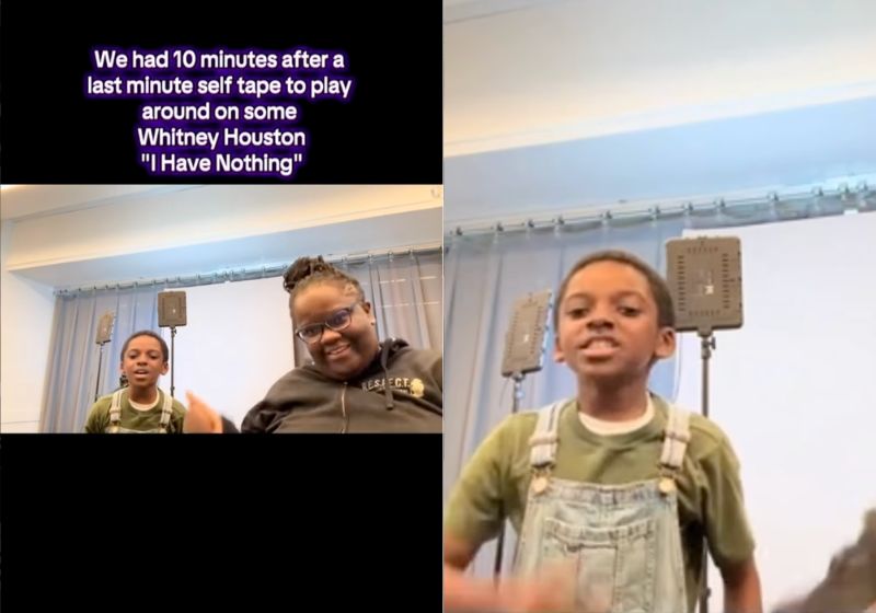 Eric Williams o menino que encarou “I Have Nothing”, de Whitney Houston, diante da professora Nattalyee Randall, já atuou em musicais da Broadway, nos EUA. - Fotos: reprodução/Instagram/ @eric_theentertainer