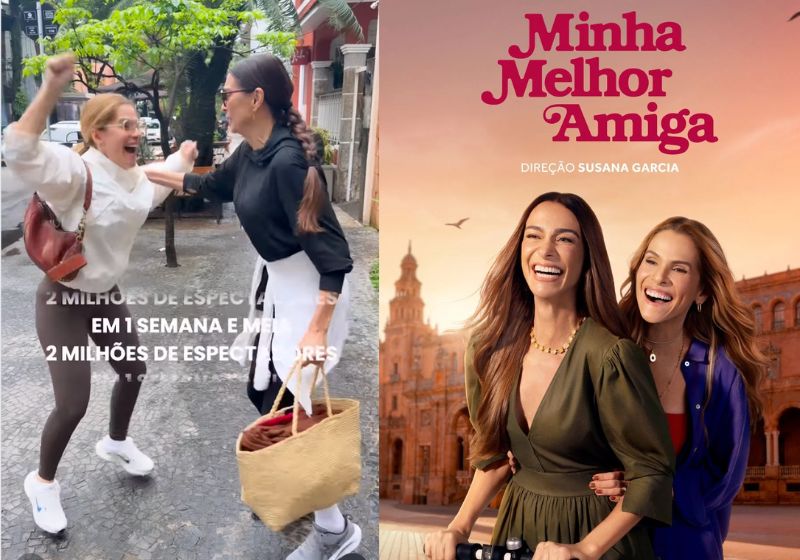 Ingrid Guimarães e Mônica Martelli comemoraram juntas a marca de 2 milhões de espectadores do filme “Minha Melhor Amiga”. - Foto: Reprodução/Instagram/ @monicamartelli