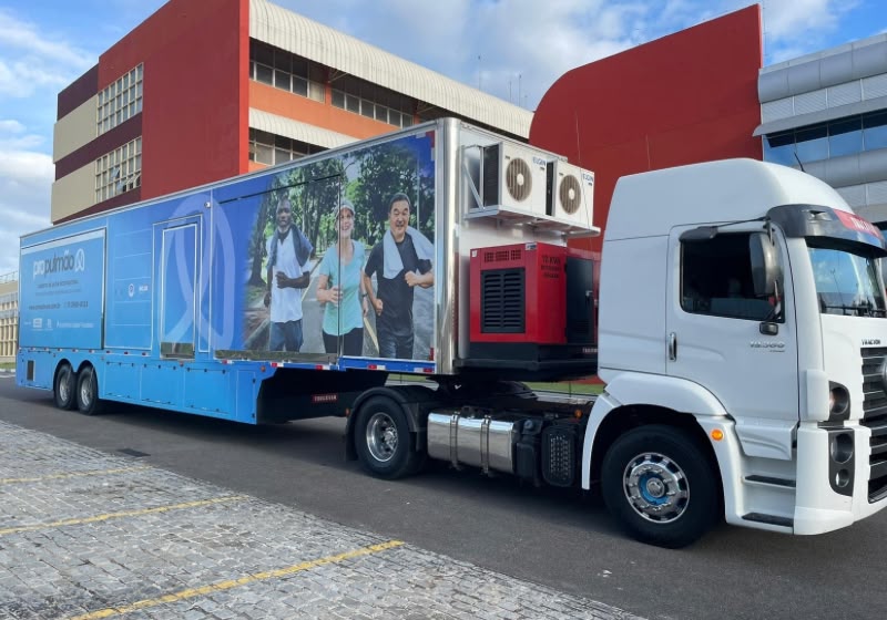 Carreta do ProPulmão Móvel já realizou 2.018 exames na Bahia e ajudou a diagnosticar 18 casos de câncer de pulmão. Foto: Divulgação/Instituto ProPulmão.