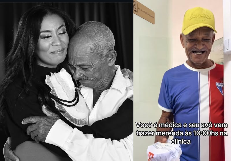 Seu Nezinho levou almoço para a neta Waneska, formada em Medicina, e protagonizou um momento de carinho no trabalho dela, no interior da Bahia. - Foto: Reprodução/TikTok @apenaswaneska