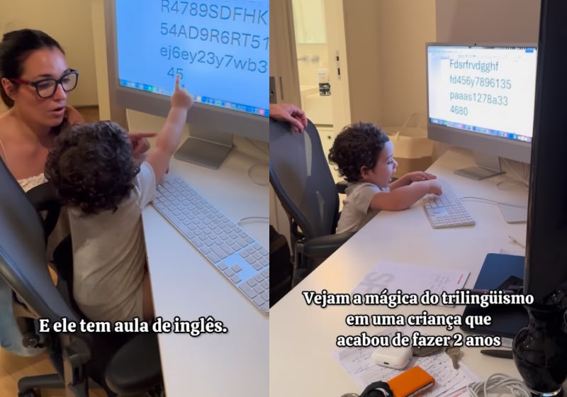 Domenico, de 2 anos, é criado em contato com português, inglês e alemão desde o primeiro ano de vida. A família é de São Paulo. -Foto: Reprodução Instagram/@bianapolitano