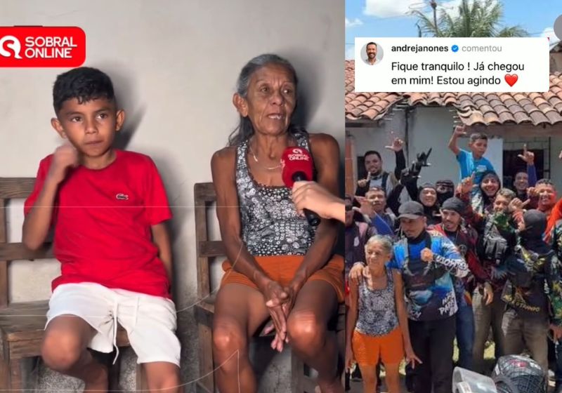 O menino Matheus dos Bombons, de 9 anos, recebeu uma onda de solidariedade após vídeo em que foi humilhado viralizar. A família ganhou apoio financeiro e menino poder ser levado por André Janones para a posse de Lula, em Brasília. - Fotos: reprodução/ SobralOnline / FortalezaOnline / Arquivo SNB